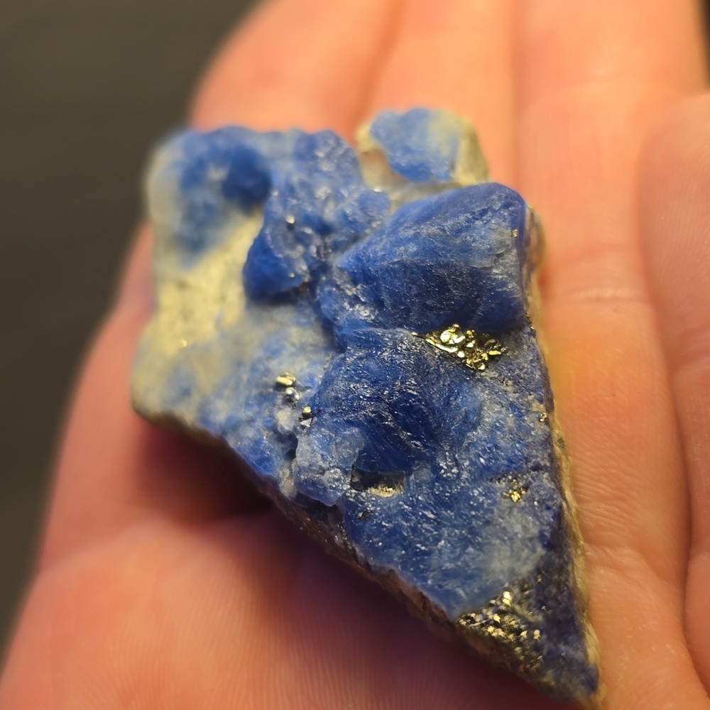 Vibrant Blue UV Reactant Afghanite Mineral Specimen with Sparkling Inclusions